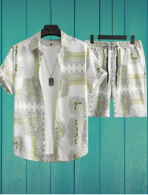 LG FASHION Men Printed Multicolor Top & Shorts Set