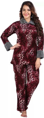 Aarav international Women Animal Print Multicolor Night Suit Set