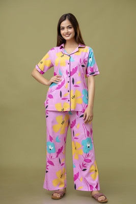 TRINABH Women Printed Multicolor Shirt & Pyjama set