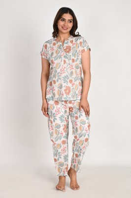 Giri Creation Women Floral Print Multicolor Top & Pyjama Set