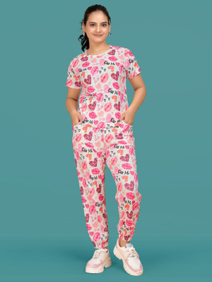 DreamBe Women Printed Multicolor Top & Pyjama Set