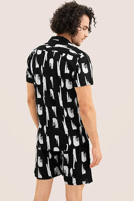 GRANTHI ENTERPRISE Men Printed Black Top & Shorts Set