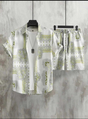 STITCHADO Men Printed Multicolor Night Suit Set
