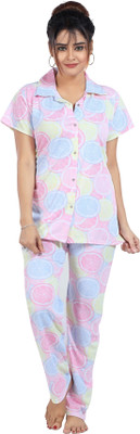 SIDWA Women Printed Multicolor Night Suit Set