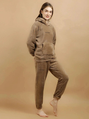 Lugo Women Printed Brown Night Suit Set