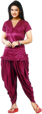 mysie Women Solid Multicolor Night Suit Set