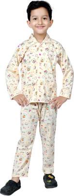 DSS Kids Nightwear Boys Printed Cotton(Blue Pack of 2)