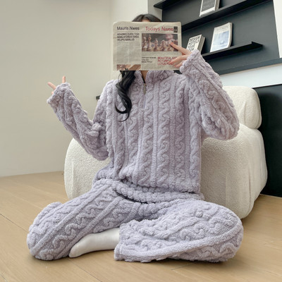 Harsiizone Women Self Design Purple Top & Pyjama Set