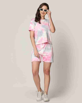 DIVYASTRI FASHION Women Printed Pink Night Suit Set