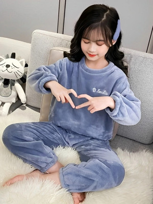 Stem Rope Boys & Girls Printed Blue Night Suit Set