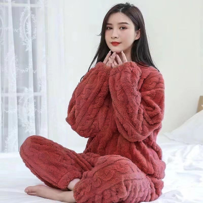 Lugo Women Self Design Maroon Night Suit Set