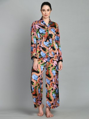 PRETTY LOVING THING Women Printed Multicolor Shirt & Pyjama set