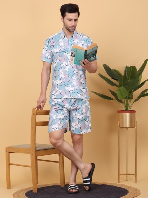 SWEET DREAMS Men Printed Multicolor Top & Shorts Set