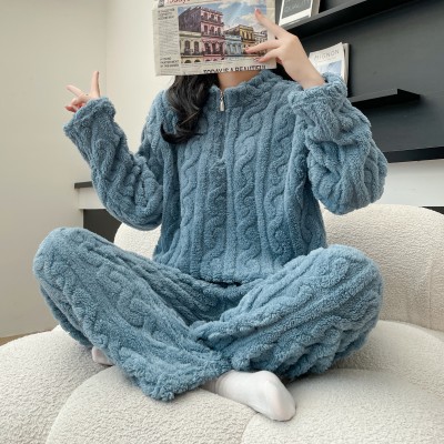 Lugo Women Self Design Blue Night Suit Set