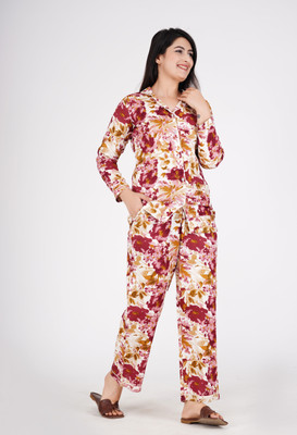 MintMarie Women Printed Multicolor Night Suit Set