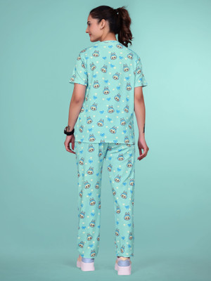 MANJU MITTAL DESIGNER Women Nightdress(Light Blue)