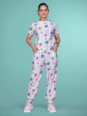 SAKARMAA Women Printed Multicolor Top & Pyjama Set