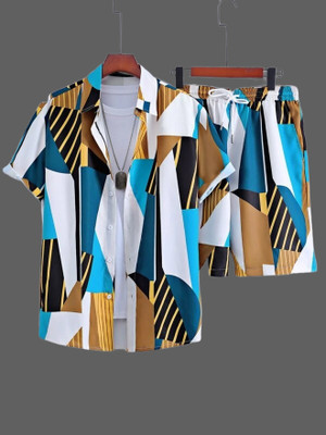 HouseOfCommon Men Printed Multicolor Night Suit Set