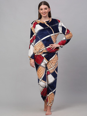 Klotthe Women Printed Multicolor Night Suit Set