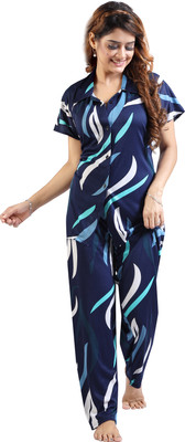capasino Women Printed Green Shirt & Pyjama set