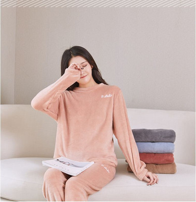 Ucollection Women Solid Pink Night Suit Set