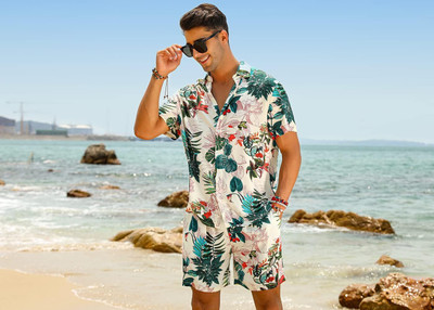 GLORI STAR Men Printed Multicolor Night Suit Set