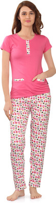 HouseOfCommon Women Printed Multicolor Top & Pyjama Set