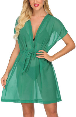 DADDY COME Women Solid Green Night Suit Set
