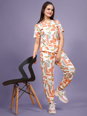 JK Creation Women Printed Multicolor Top & Pyjama Set