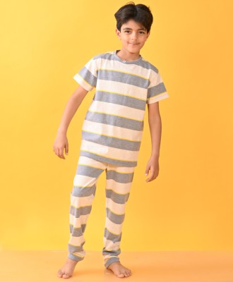 anthrilo Boys Printed Multicolor Top & Pyjama Set