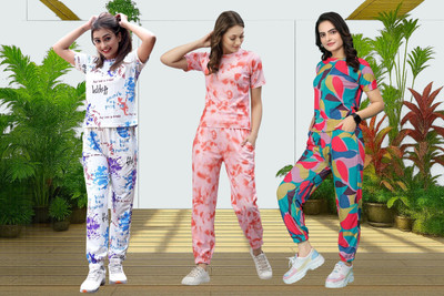 ADIXUS Women Printed Multicolor Shirt & Pyjama set