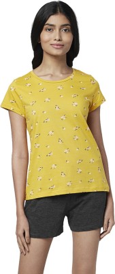 Dreamz by Pantaloons Women Printed Yellow Top & Shorts Set