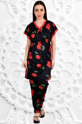 HouseOfCommon Women Printed Multicolor Night Suit Set