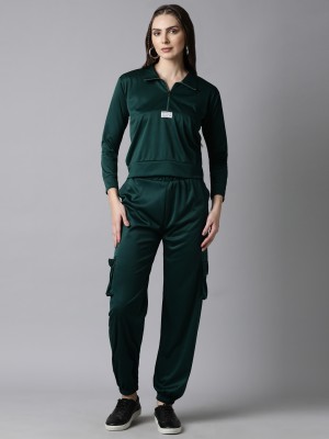 BAILEY SELLS Women Solid Dark Green Night Suit Set