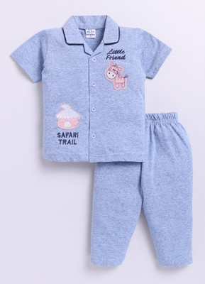 GEMINI LABEL Baby Boys Printed Blue Night Suit Set