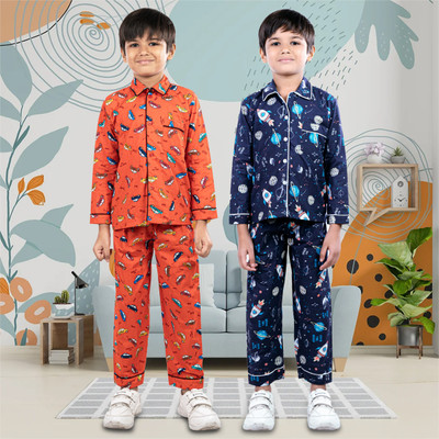 Jam & Sugar Boys Printed Multicolor Night Suit Set