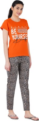 GOKUL FASHION Women Printed Orange Top & Pyjama Set