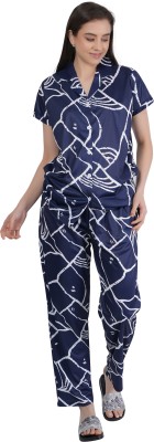 Divya Clothing Women Printed Blue Top & Pyjama Set