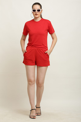 elegance redefined Tshirt Regular Shorts Co-ords Set