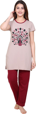 DG Divine GirL Women Printed Multicolor Shirt & Pyjama set