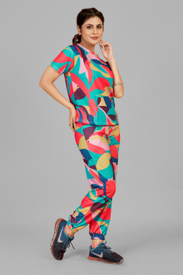 DADX Women Printed Pink Top & Pyjama Set