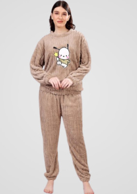 DreamBe Women Printed Brown Night Suit Set