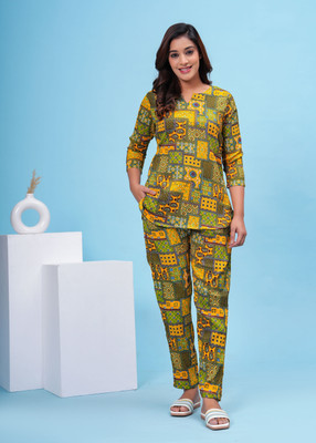 EMPIRE STYLE Women Floral Print Multicolor Top & Pyjama Set