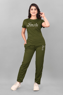 Vmd Women Printed, Solid Green Night Suit Set