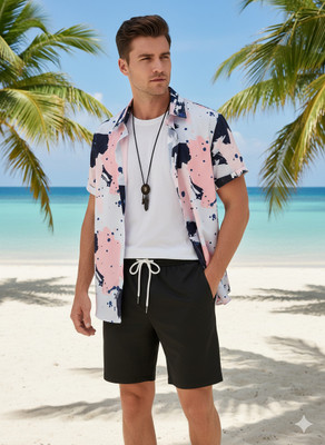 GLORI STAR Men Printed Multicolor Night Suit Set