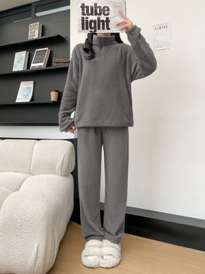 OMI Women Solid Black Night Suit Set
