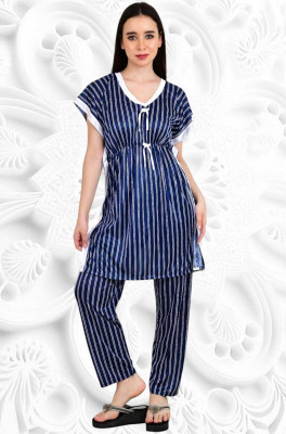 LDHSATIS Women Striped Multicolor Night Suit Set