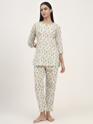 DIVENA Women Printed Multicolor Top & Pyjama Set