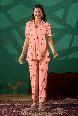 SMITSAREE Women Printed Multicolor Night Suit Set