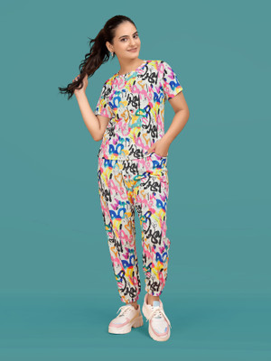 SAKARMAA Floral Print Women Track Suit
